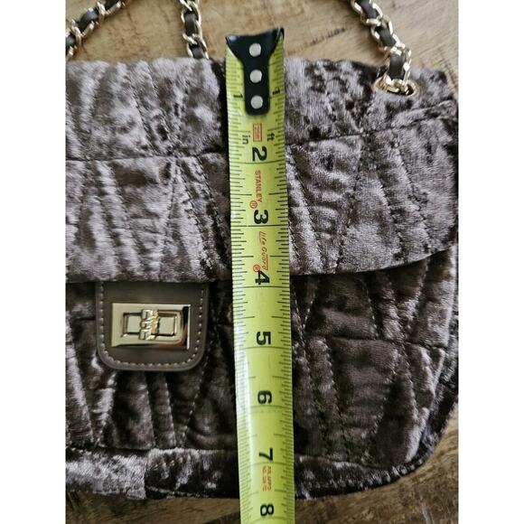 House Of Harlow 1960 NWT Brown Crushed Velvet Quilted Shoulder Bag Elegant - Picture 11 of 11